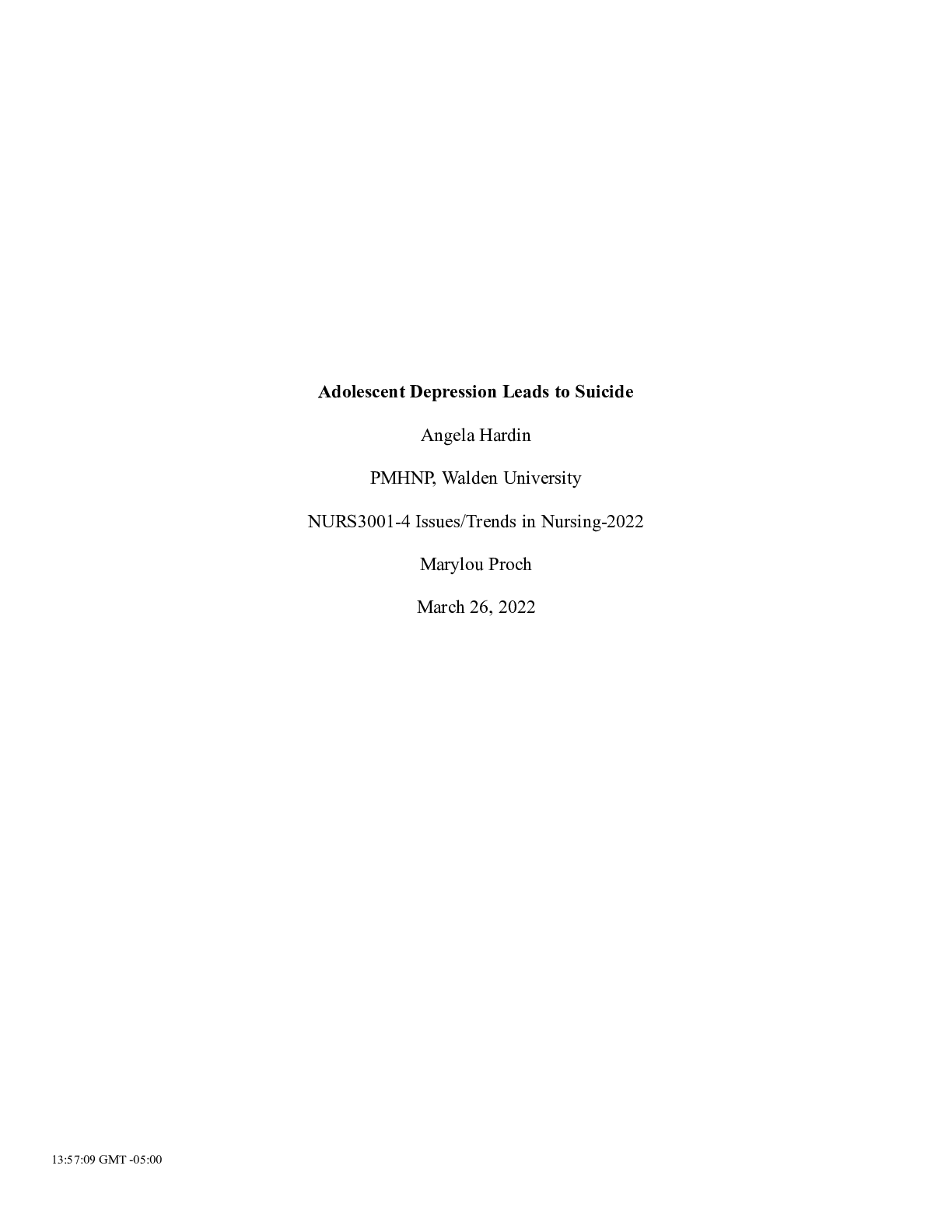 Preview image of Adolescent Depression leads to suicide.doc document